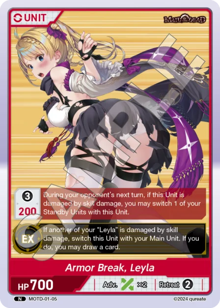 Armor Break, Leyla N waifu card — MOTD-01
