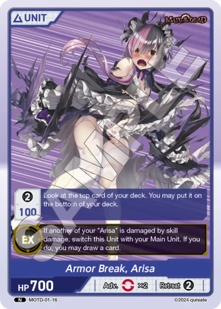 Armor Break, Arisa N waifu card — MOTD-01