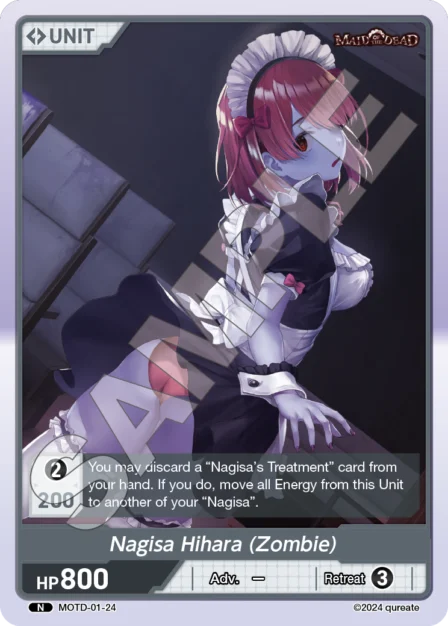 Nagisa Hihara (Zombie) N waifu card — MOTD-01