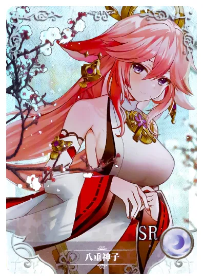 Yae Miko SR waifu card — Genshin Impact