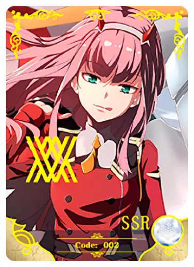 Zero Two SSR waifu card — Darling in the Franxx