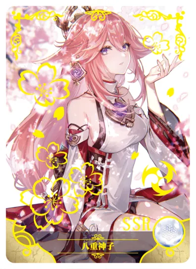 Yae Miko SSR waifu card — Genshin Impact