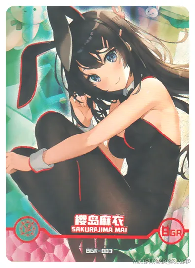 Mai Sakurajima BGR waifu card — Rascal Does Not Dream Of Bunny Girl Senpai
