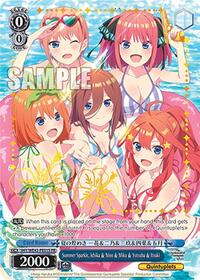 Ichika & Nino & Miku & Yotsuba & Itsuki (PR) (Foil) Promo waifu card — Weiss Schwarz