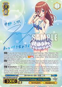 Miku Nakano SR waifu card — Weiss Schwarz