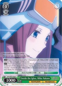 Miku Nakano C waifu card — Weiss Schwarz