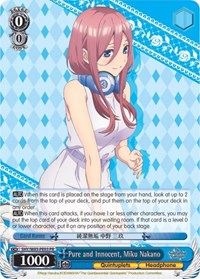 Miku Nakano Promo waifu card — Weiss Schwarz