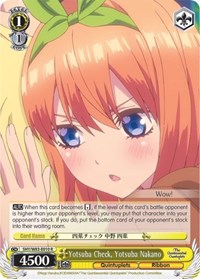 Yotsuba Nakano R waifu card — Weiss Schwarz