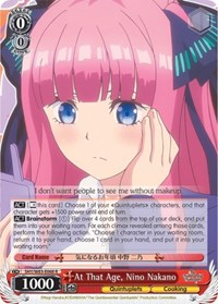 Nino Nakano R waifu card — Weiss Schwarz