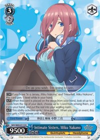 Miku Nakano R waifu card — Weiss Schwarz