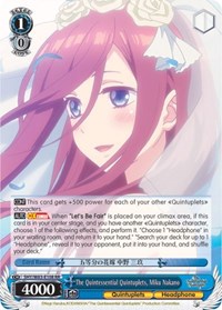 Miku Nakano RR waifu card — Weiss Schwarz