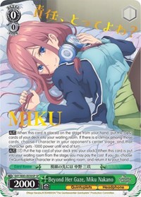 Miku Nakano SR waifu card — Weiss Schwarz