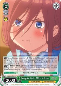 Miku Nakano U waifu card — Weiss Schwarz