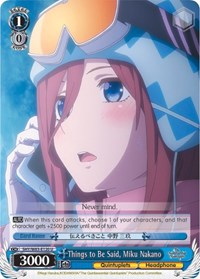 Miku Nakano U waifu card — Weiss Schwarz