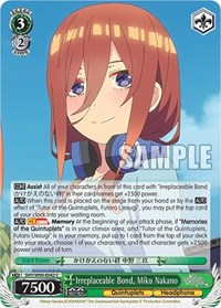 Miku Nakano C waifu card — Weiss Schwarz