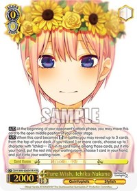 Ichika Nakano (HYR) HanayomeRare waifu card — Weiss Schwarz