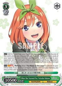 Yotsuba Nakano RR waifu card — Weiss Schwarz