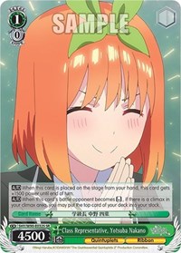 Yotsuba Nakano SR waifu card — Weiss Schwarz
