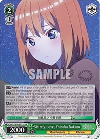 Yotsuba Nakano SR waifu card — Weiss Schwarz