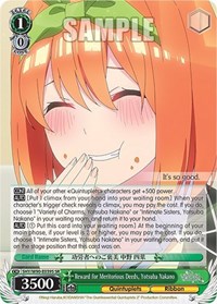 Yotsuba Nakano SR waifu card — Weiss Schwarz