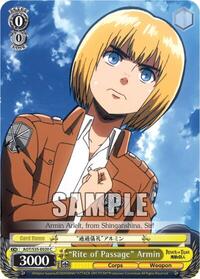 "Rite of Passage" Armin C waifu card — Weiss Schwarz