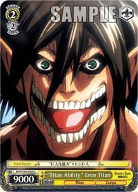 "Titan Ability" Eren Titan C waifu card — Weiss Schwarz