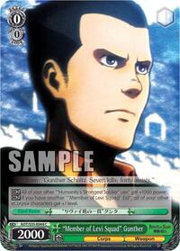 "Member of Levi Squad" Gunther C waifu card — Weiss Schwarz