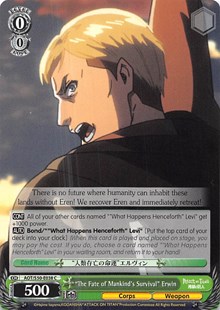 "The Fate of Mankind's Survival" Erwin C waifu card — Weiss Schwarz