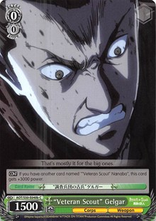 "Veteran Scout" Gelgar (B) C waifu card — Weiss Schwarz