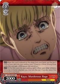 Kaya: Murderous Rage C waifu card — Weiss Schwarz
