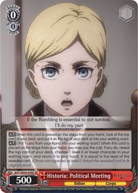 Historia: Political Meeting SR waifu card — Weiss Schwarz