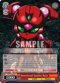 Emotional Scarlet Rain R waifu card — Weiss Schwarz
