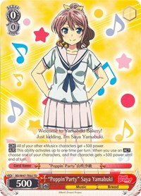 "Poppin'Party" Saya Yamabuki TrialDeck waifu card — Weiss Schwarz