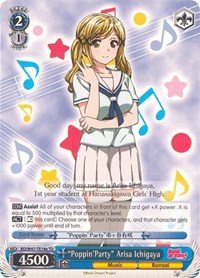 "Poppin'Party" Arisa Ichigaya (A) TrialDeck waifu card — Weiss Schwarz