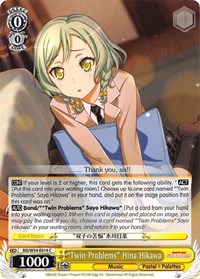 "Twin Problems" Hina Hikawa C waifu card — Weiss Schwarz