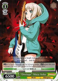"Onstage" Moca Aoba C waifu card — Weiss Schwarz