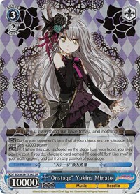 "Onstage" Yukina Minato SR waifu card — Weiss Schwarz