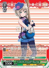 "A Little Bit of Growth?" Moca Aoba C waifu card — Weiss Schwarz