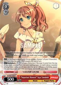"Important Moment" Saya Yamabuki C waifu card — Weiss Schwarz