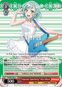 "Important Opportunity" Hina Hikawa C waifu card — Weiss Schwarz