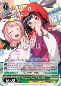 "Octopus Towel" Ran Mitake Promo waifu card — Weiss Schwarz