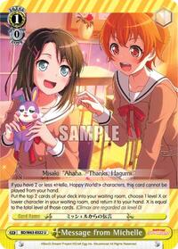 Message from Michelle U waifu card — Weiss Schwarz