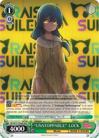 "UNSTOPPABLE" LOCK RRR waifu card — Weiss Schwarz