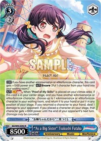"As a Big Sister" Tsukushi Futaba R waifu card — Weiss Schwarz