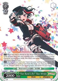 "Our Band Life!" Ran Mitake Promo waifu card — Weiss Schwarz