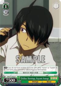 Koyomi Araragi U waifu card — Weiss Schwarz