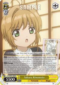 Sakura Kinomoto R waifu card — Weiss Schwarz