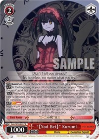 "[Yod Bet]" Kurumi R waifu card — Weiss Schwarz