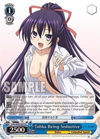 Tohka Being Seductive R waifu card — Weiss Schwarz