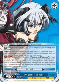 Origami Tobiichi R waifu card — Weiss Schwarz